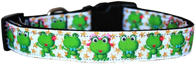 Happy Frogs Nylon Dog Collar XL